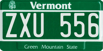 VT license plate ZXU556