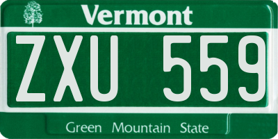 VT license plate ZXU559