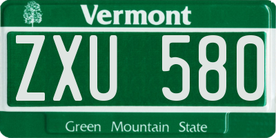 VT license plate ZXU580