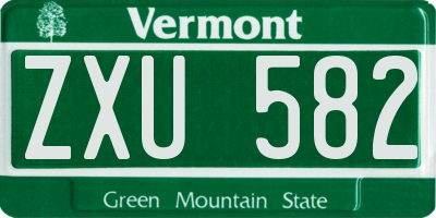 VT license plate ZXU582
