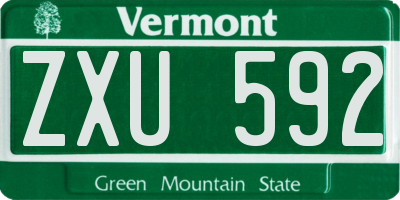 VT license plate ZXU592