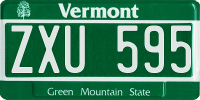 VT license plate ZXU595