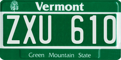 VT license plate ZXU610