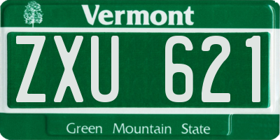 VT license plate ZXU621