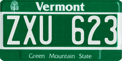 VT license plate ZXU623