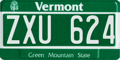 VT license plate ZXU624