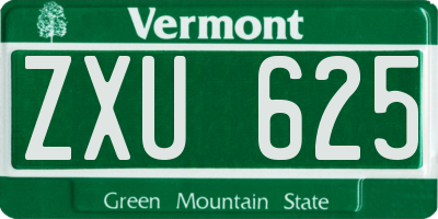 VT license plate ZXU625