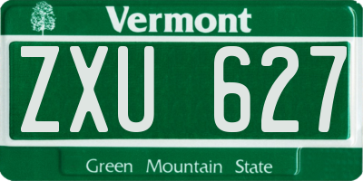 VT license plate ZXU627