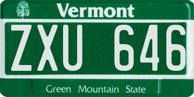 VT license plate ZXU646