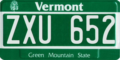 VT license plate ZXU652