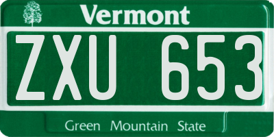 VT license plate ZXU653
