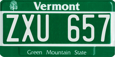 VT license plate ZXU657