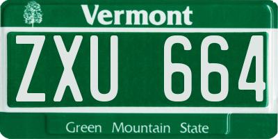 VT license plate ZXU664