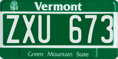 VT license plate ZXU673