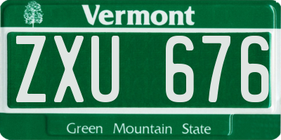 VT license plate ZXU676