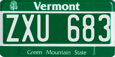 VT license plate ZXU683