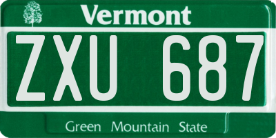 VT license plate ZXU687