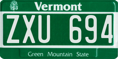 VT license plate ZXU694