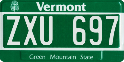 VT license plate ZXU697