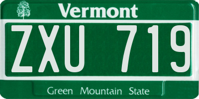 VT license plate ZXU719