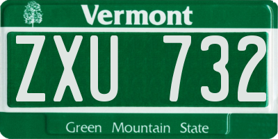 VT license plate ZXU732