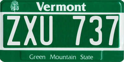 VT license plate ZXU737