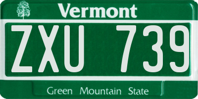 VT license plate ZXU739
