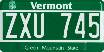 VT license plate ZXU745