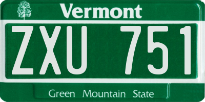 VT license plate ZXU751