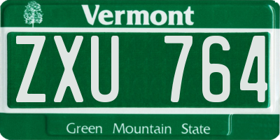 VT license plate ZXU764