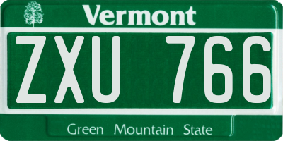 VT license plate ZXU766