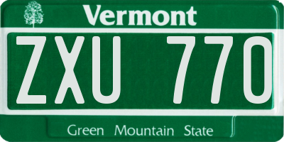 VT license plate ZXU770