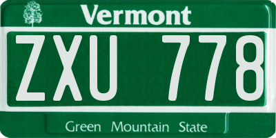 VT license plate ZXU778