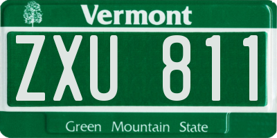 VT license plate ZXU811