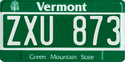 VT license plate ZXU873