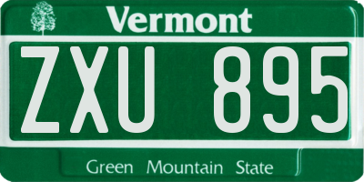 VT license plate ZXU895