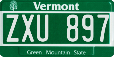 VT license plate ZXU897