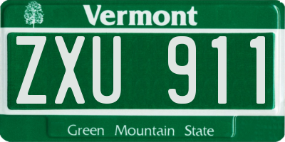 VT license plate ZXU911