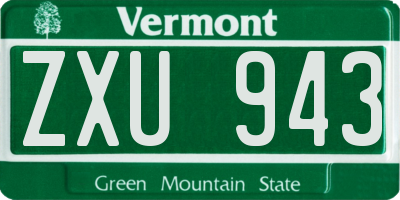 VT license plate ZXU943