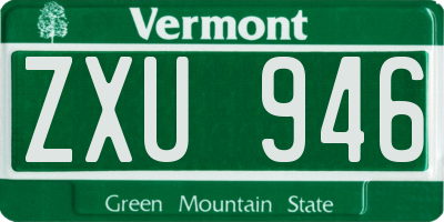 VT license plate ZXU946