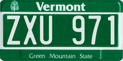 VT license plate ZXU971