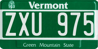 VT license plate ZXU975