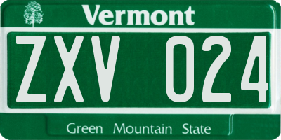VT license plate ZXV024
