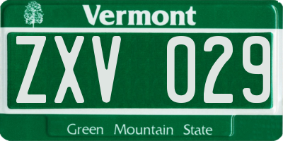 VT license plate ZXV029
