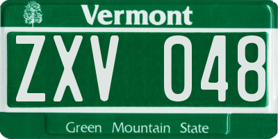 VT license plate ZXV048