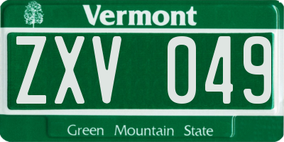 VT license plate ZXV049