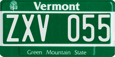 VT license plate ZXV055