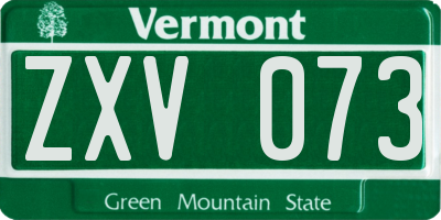VT license plate ZXV073