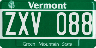 VT license plate ZXV088