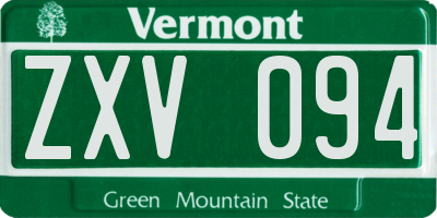 VT license plate ZXV094